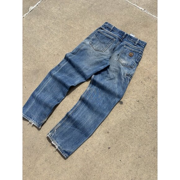 Vintage Y2K Carhartt Carpenter Raw Denim Blue Jean - Picture 3 of 10